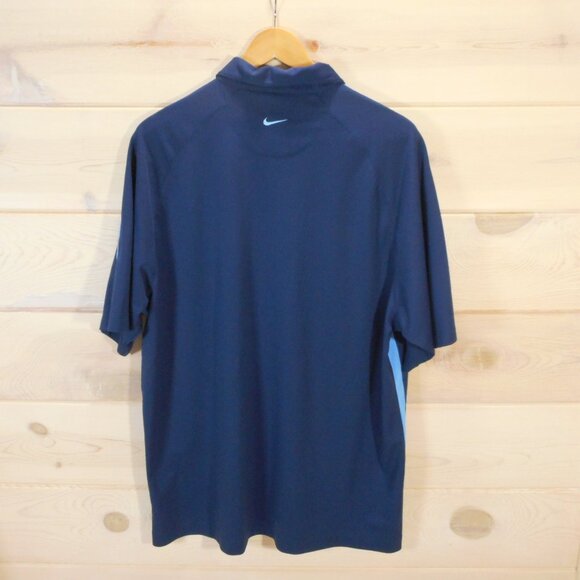 Nike Golf Men's size XL Polo Shirt Short Sleeve Navy with Blue Stripe Collared - Picture 3 of 9